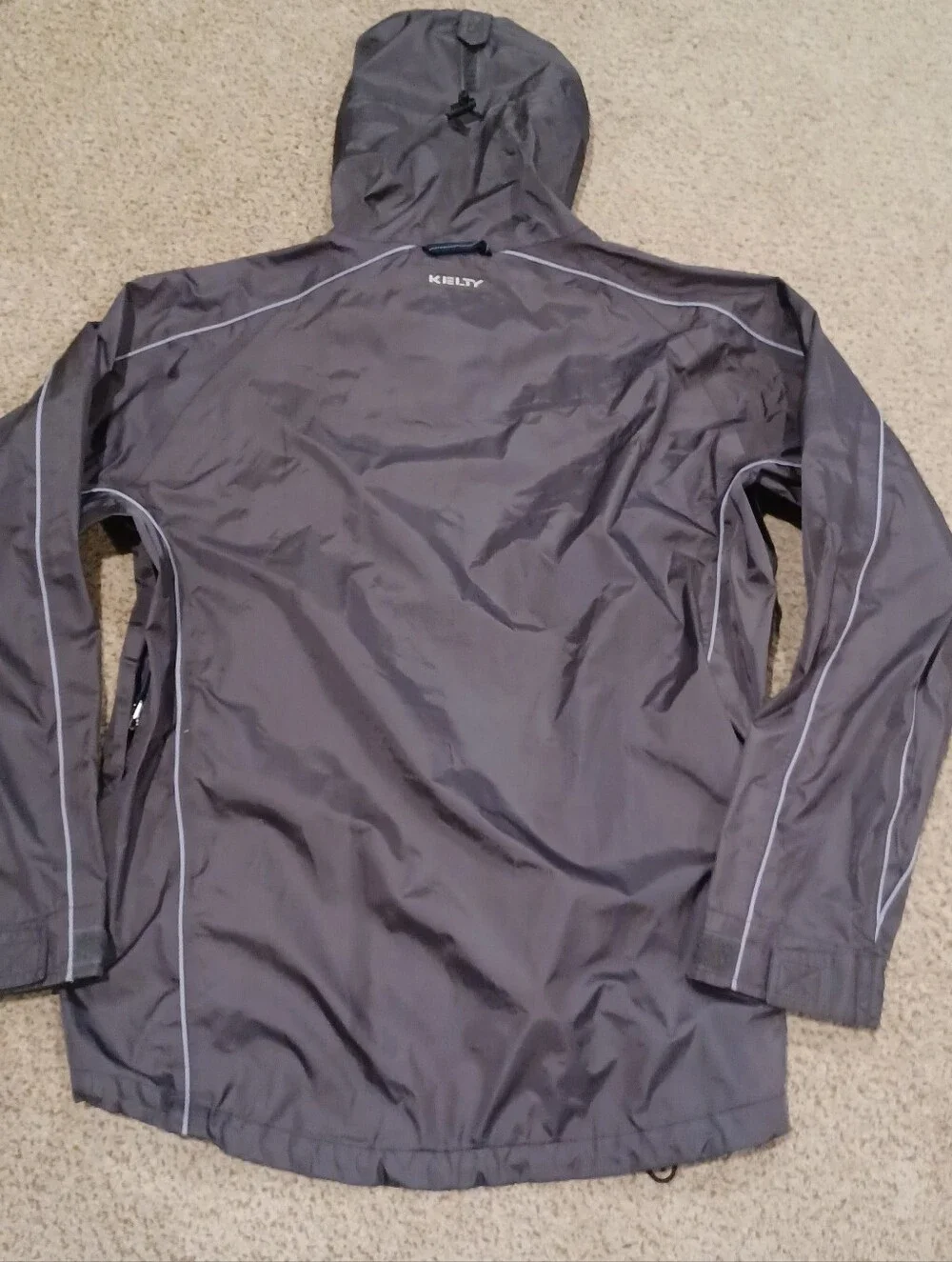 Kelty Full Zip Windbreaker Rain Jacket W/ Vents & Stoe Away Hood Size M